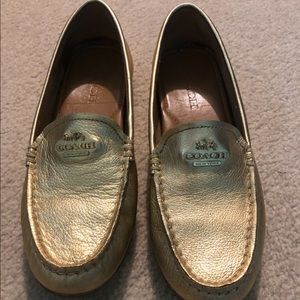Coach Gold Metallic Loafer SZ 6.5